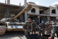 آليات وعناصر من قوات النظام السوري في درعا - Getty