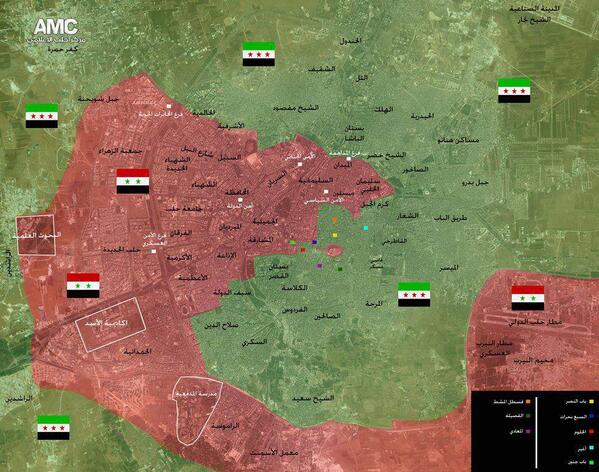مرفق 2 - توزع مناطق السيطرة في مدينة حلب ومحيطها - تموز 2013.jpg