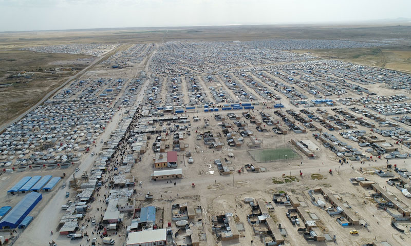 صورة جوية لمخيم الهول بريف الحسكة شرق شمالي سوريا أيار 2019 - مصدر الصورة وكالة هاوار.jpg