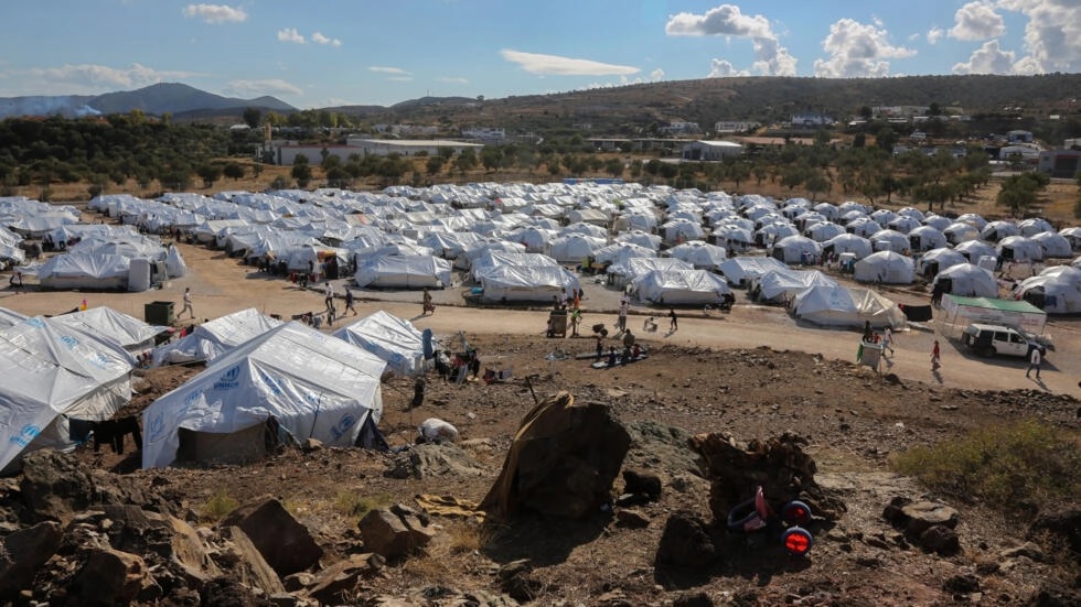 مخيم كارا تيبي للاجئين على جزيرة ليسبوس، اليونان، 14 تشرين الأول/أكتوبر 2020 (AFP)