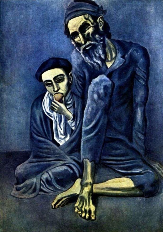 لوحة للفنان بيكاسو من المرحلة الزرقاء