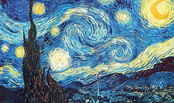 لوحة ليل ونجوم للفنان فن كوخ