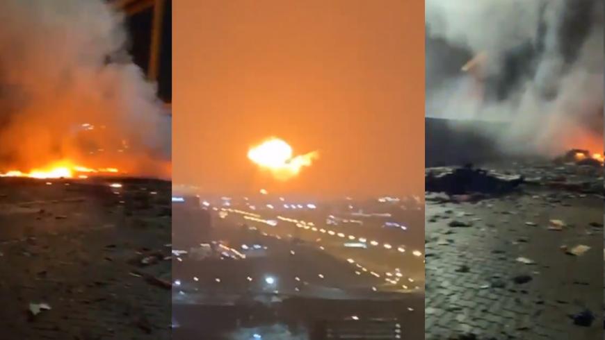دبي.. انفجار هائل بإحدى السفن التجارية في "جبل علي" |فيديو