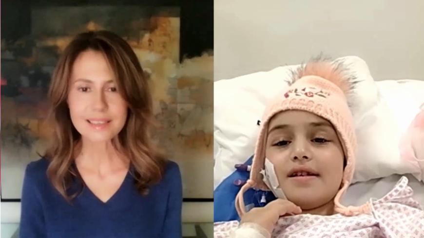 اتصال أسماء الأسد بالطفلة شام (فيديو)