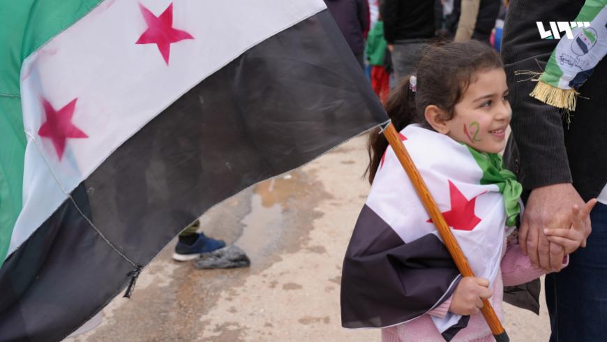 أهالي جنديرس في ريف حلب يحيون الذكرى الـ 12 لانطلاق الثورة السورية