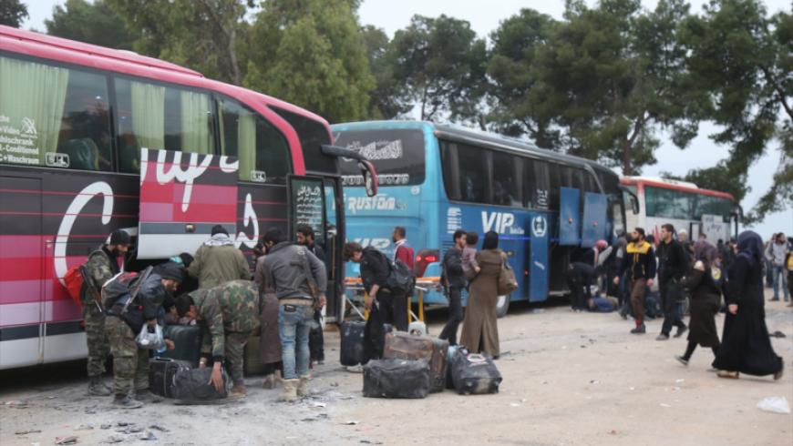 قافلة المهجرين الأخيرة تغادر القطاع الأوسط في الغوطة الشرقية