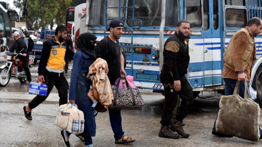 آخر قوافل التهجير من جنوب دمشق تصل إدلب