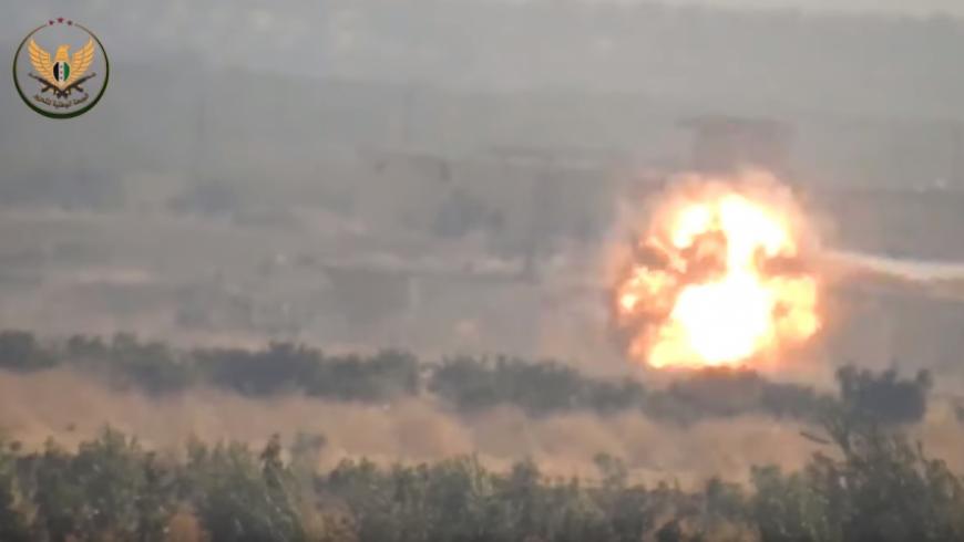 شاهد تدمير 4 آليات لقوات النظام جنوبي إدلب (فيديو)
