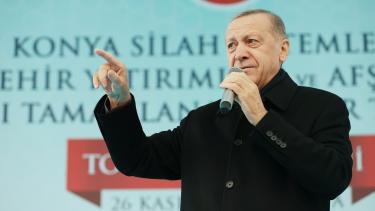 الرئيس التركي رجب طيب أردوغان خلال كلمة ألقاها في ولاية قونية - الأناضول