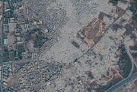 صورة ملتقطة بالأقمار الصناعية تظهر حجم التدمير الذي لحق بحي القابون الدمشقي- تاريخ الصورة: 18 شباط 2022