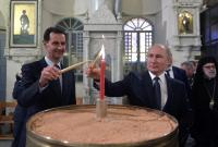بوتين والأسد في الكنيسة المريمية بدمشق - التاريخ: 7 كانون الثاني 2020