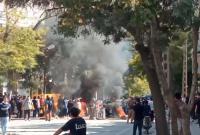 الاحتجاجات في مدينة سنندج بإقليم كردستان في إيران (تويتر)