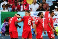 احتفال لاعبوا منتخب سويسرا لحظة تحقيق هدف التقدم على الكاميرون -الدوحة قطر2022