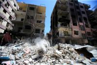 بيوت تعرضت للقصف في دوما بريف دمشق 