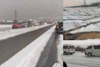 صور متداولة لتساقط الثلوج في الكويت (إنترنت)