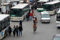 إحدى محطات الحافلات بالعاصمة السورية دمشق