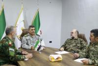 وزير الدفاع في الحكومة المؤقتة وقادة الفيالق الثلاثة في الجيش الوطني السوري