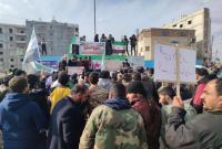 متظاهرون في مدينة جرابلس بريف حلب - تلفزيون سوريا