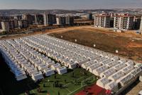 لمركز إقامة مؤقت أقيم في ملعب لكرة القدم لدعم الأشخاص المتضررين من زلزال مدمر في غازي عنتاب ، تركيا ، 11 فبراير 2023. رويترز