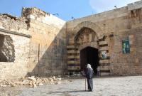 انهيار في جدار بقلعة حلب عقب الزلزال المدمر ـ رويترز
