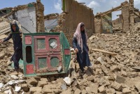 آثار زلزال سابق ضرب ولاية خوست جنوب شرقي أفغانستان – 23 حزيران 2022 (AFP)