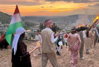 من احتفالات الكرد السوريين بعيد النوروز في الباسوطة بريف عفرين شمال غربي سوريا - تلفزيون سوريا