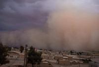 عاصفة غبارية تضرب الحسكة وريفها - مدينة الشدادي (فيس بوك)