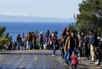 لاجئون في إحدى الجزر اليونانية 