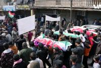 شييع ضحايا جريمة جنديرس بريف حلب الشمالي - تلفزيون سوريا