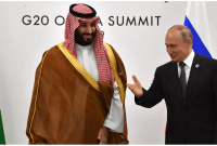 ولي العهد السعودي محمد بن سلمان إلى جانب الرئيس الروسي فلاديمير بوتين