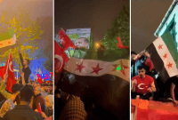 مواطنون أتراك وسوريون يحتفلون معا بفوز أردوغان