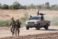 عناصر من الجيش الوطني في منطقة اليابسة شمالي سوريا ـ رويترز