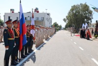 مراسم تدشين نصبين تذكارين لضابطين روسيين في قاعدة حميميم العسكرية في اللاذقية – 11 أيار 2023 (tvzvezda)