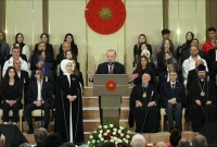 رجب طيب أردوغان خلال إلقاءه خطاب في المجمع الرئاسي التركي بالعاصمة أنقرة (الأناضول)