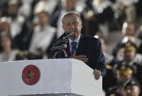أردوغان خلال مشاركته في مراسم تخريج دفعة من عناصر الأمن بالعاصمة أنقرة - الأناضول