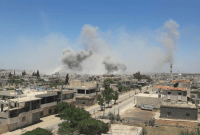 قصف على مدينة طفس - مواقع التواصل