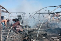 مخيم كركخان بعد أن التهمته النيران (وسائل إعلام تركية)