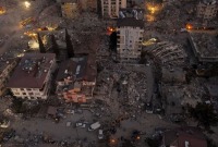 مباني مدمرة في هاتاي عقب الزلزال المدمر في 6 شباط الفائت