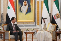 لقاء رئيس دولة الإمارات وبشار الأسد في أبو ظبي - 19 آذار 2023 (رئاسة الجمهورية العربية السورية/ فيس بوك)