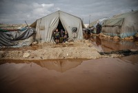 خيام في الشمال السوري أغرقتها الأمطار - Getty