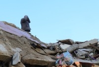 آثار الدمار الذي خلفه الزلزال المدمر في مدينة جبلة باللاذقية - 14 شباط 2023 (الهلال الأحمر السوري)