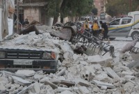 آثار القصف الذي شنته قوات النظام على مدينة أريحا جنوبي إدلب - 5 تشرين الأول 2023 (الدفاع المدني السوري)