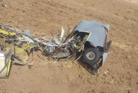 حطام الطائرة التي أسقطت في سماء الحسكة شمال شرقي سوريا - 5 تشرين الأول 2023 (إنترنت)