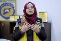المتطوعة في منظمة الدفاع المدني السوري آمنة البش