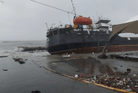 سفينة شحن تركية في ميناء ولاية إزمير غربي البلاد (DHA)