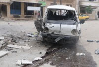 آثار قصف النظام على مدينة إدلب ظهر اليوم - الدفاع المدني