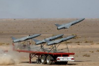 تدريبات للجيش الإيراني على إطلاق الطائرات المسيرة – 25 آب 2022 (AFP)