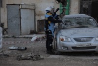 آثار قصف النظام على مدينة إدلب - الدفاع المدني
