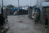 تسرّب مياه الأمطار إلى مخيمات النازحين - الدفاع المدني السوري