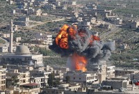 صورة أرشيفية لقصف النظام السوري على إدلب - الأناضول
